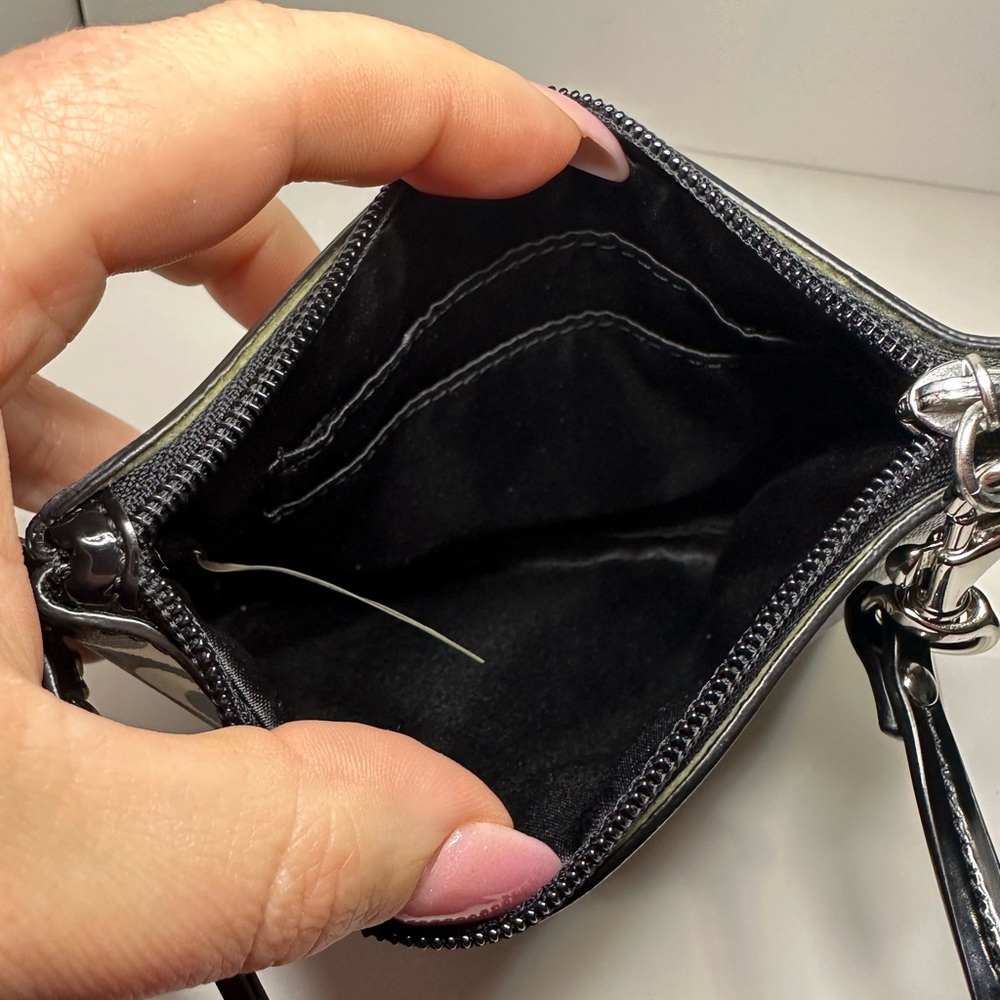 Coach Black and Cream Patterned Wristlet - Picture 9 of 11